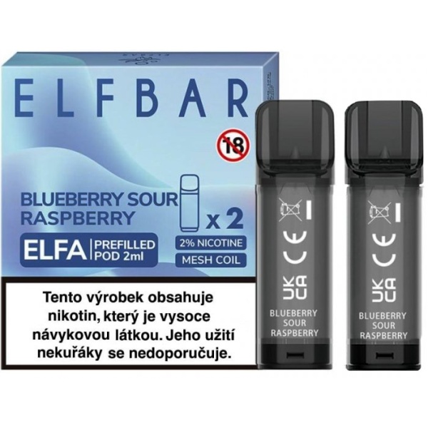 Elf Bar ELFA Pods cartridge 2Pack Blueberry Sour Raspberry 20mg