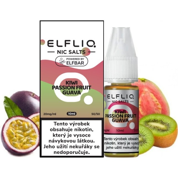 Elf Bar Liquid ELFLIQ Nic SALT Kiwi Passion Fruit Guava 10ml - 20mg