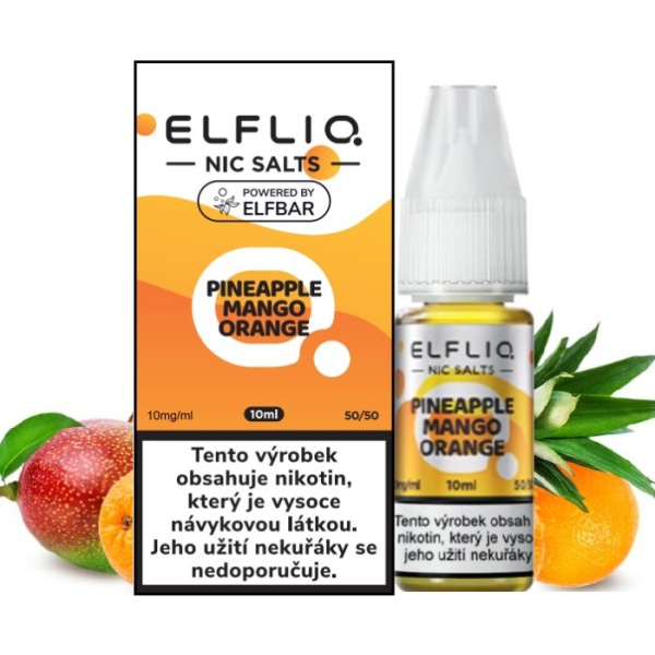 Elf Bar Liquid ELFLIQ Nic SALT Pineapple Mango Orange 10ml - 10mg