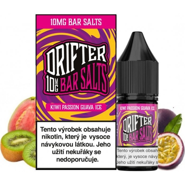 Ostatní Liquid Drifter Bar Salts Kiwi Passionfruit Guava Ice 10ml - 10mg