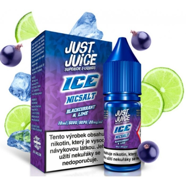 Ostatní Liquid Just Juice SALT ICE Blackcurrant & Lime 10ml - 11mg