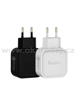 Univerzální USB-AC adaptér Avatar Quick Charge 2.0 - Bílá