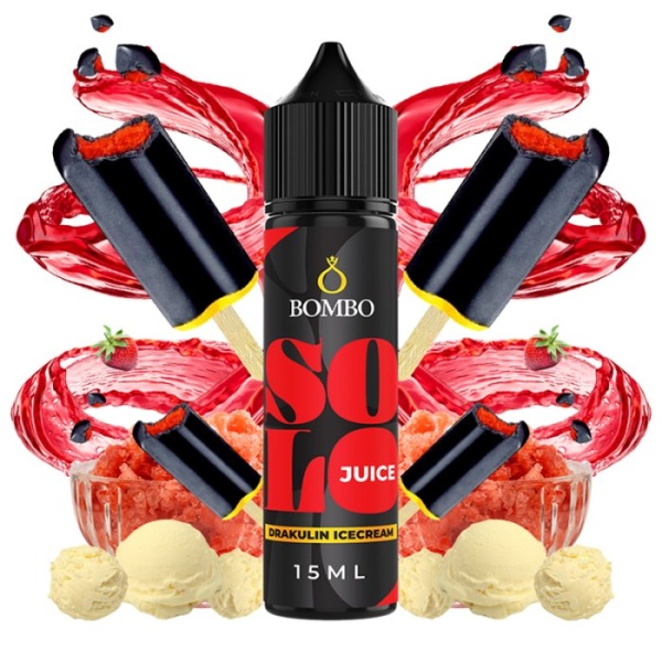 Příchuť Bombo Solo Juice S&V 15ml Drakulin Icecream (Jahodovo-vanilková zmrzlina s colou)