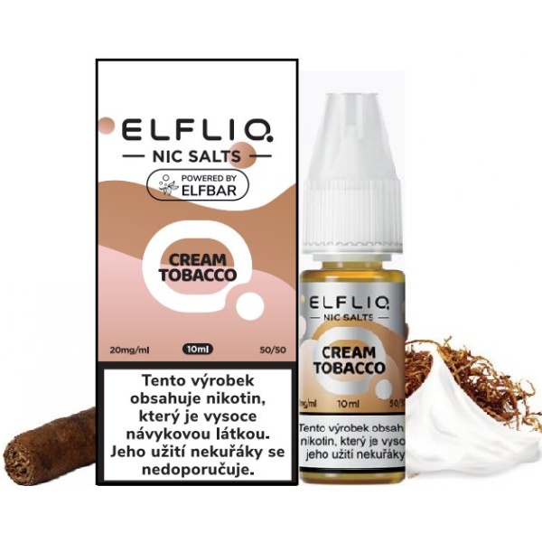 Elf Bar Liquid ELFLIQ Nic SALT Cream Tobacco 10ml - 20mg